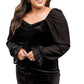 Black Plus Size Ruched Puffy Sleeve Bodycon Dress