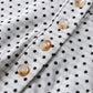 Beige Plus Size Dot Print Striped Patchwork Long Sleeve Henley Top