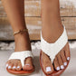 White Braided Strap PU Leather Flip Flop