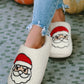 White Christmas Santa Clause Graphic Plush Slippers