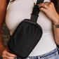 Black Waterproof Zipped Crossbody Chest Bag 20*5*14cm