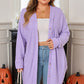 Orchid Petal Plus Size Waffle Knit Button Front Cardigan