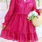 Rose Plus Size Ruffled Bubble Sleeve Dress