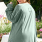 Seagrass Plus Size Exposed Seam Drop Shoulder Henley Top