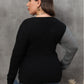 Plus Size Two-Tone Surplice Neck Sweater