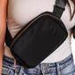 Black Waterproof Zipped Crossbody Chest Bag 20*5*14cm