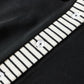 Black Plus Size Striped Cuffs Polo Collar Patchwork Long Sleeve Ruffle Hem Dress