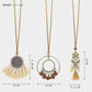 Multicolor 3pcs Bohemian Retro Tasseled Pendant Necklace