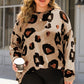 Plus Size Leopard Dropped Shoulder T-Shirt