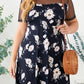 Blue Plus size Floral Print Polka Dots Mesh Patch Mini Dress