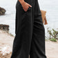 Plus Size Smocked High Waist Wide Leg Pants