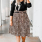 Black Ribbed Knit Leopard Plus Size Midi Dress