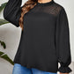 Honey Plus Size Round Neck Flounce Sleeve Blouse