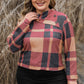 Plus Size Plaid Cowl Neck Long Sleeve Sweatshirt