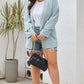 Sky Blue Plus Size Soft Lightweight Pocketed Lapel Blazer