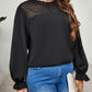 Honey Plus Size Round Neck Flounce Sleeve Blouse