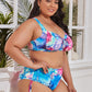 Plus Size Printed Wide Strap Two-Piece Swim Set