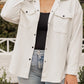 Beige Plus Size Textured Flap Pockets Jacket