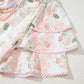 Pink Plus Size Floral Print Striped Detail Short Summer Dress