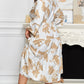 Khaki Patterned Ruffled Sleeve Half Placket Tiered A-line Plus Size Long Dress