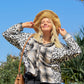 Black Plus Size Plaid Leopard Printed Patchwork Button Up Jacket