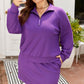Wisteria Collar Half Zip Pullover Mini Skirt Plus Size 2pcs Set