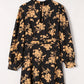 Black Plus Size Cut-out Neckline Long Sleeve Floral Dress