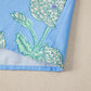 Sky Blue Plus Periwinkle Floral Printed Short Sleeve Striped Trim Split Neck Mini Dress