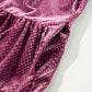 Meadow Mauve Plus Size Textured Velvet Tiered Buttons Tiered Dress