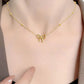 Gold Bowknot Pendant Choker Necklace