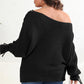 Plus Size One Shoulder Beaded Sweater