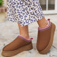 Chestnut Suede Contrast Print Plush Lined Snow Boots