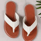 White Braided Strap PU Leather Flip Flop