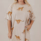 Apricot Plus Size Cheetah Print Side Pockets T Shirt Mini Dress