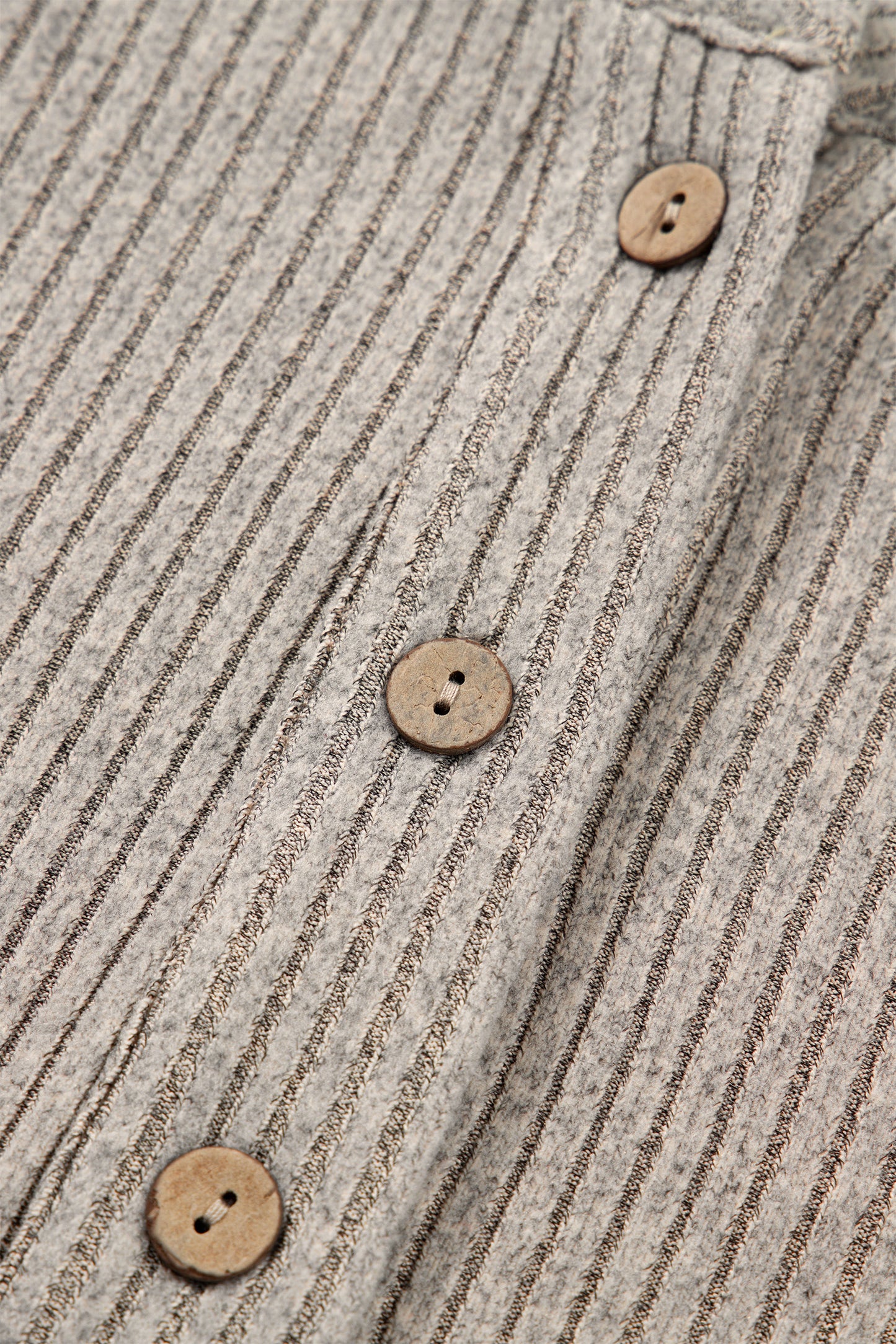 Simply Taupe Plus Size Ribbed Knit Kangaroo Pocket Henley Long Sleeve Top