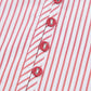 Red Stripe Plus Size Ruffled Hem Pinstriped Midi Dress