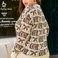 Brown Bow Horseshoe Print Checkered Plus Size Sweater