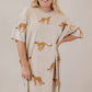 Apricot Plus Size Cheetah Print Side Pockets T Shirt Mini Dress