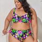 Plus Size Printed Wide Strap Two-Piece Swim Set