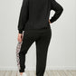 Plus Size Leopard Sweatshirt and Sweatpants Set