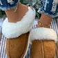 Camel Plush Suede Winter Home Slippers