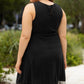 Black Plus Size Mesh Panel Skater Dress