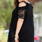 Black Cold Shoulder Lace Plus Size Dress