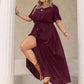 Plus Size Round Neck Half Sleeve Dress