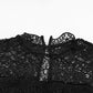 Black Plus Size Lace Bodice High Neck Flowy Pleated Dress