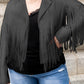 Plus Size Fringe Open Front Jacket