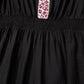 Black Leopard V Neck Patchwork Smocked Waist Plus Size Ruffled Dress
