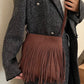 Suede Fringe Shoulder Bag