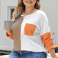 Plus Size Color Block Dropped Shoulder Blouse