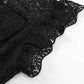 Black Plus Size Lace Bodice High Neck Flowy Pleated Dress